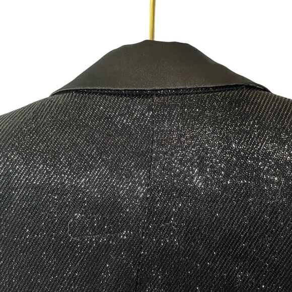 Zara Basic Shiny Effect Blazer Black Size Small - Picture 10 of 13